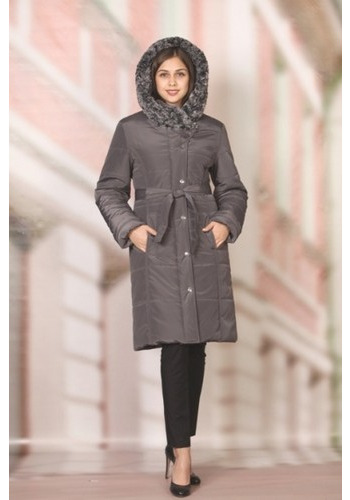 Пальто зимнее женское "Розанна" с натуральным мехом